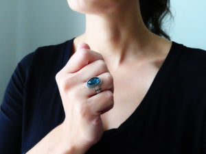 Rose Cut Teal Kyanite Ring or Pendant (Choose Your Size)