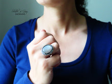 Load image into Gallery viewer, Gray Moonstone Ring or Pendant (Choose Your Size)