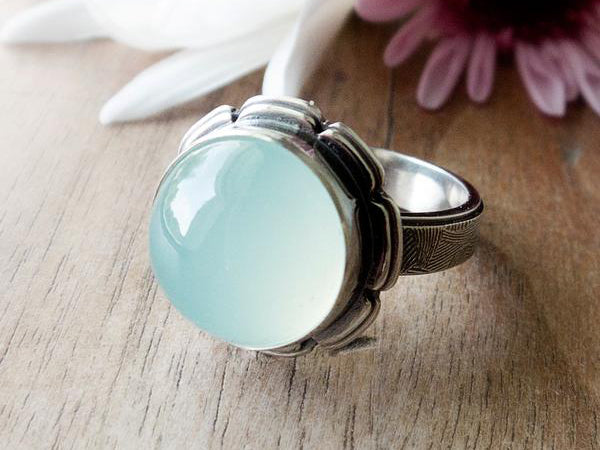 Aqua Chalcedony Ring (Choose Your Size)