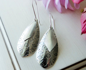 Long Silver Dangle Earrings