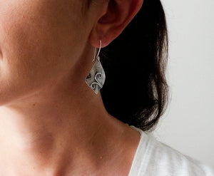 Flourish Silver Dangle Earrings