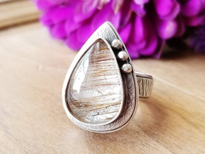 Rutilated Quartz Ring or Pendant (Choose Your Size)