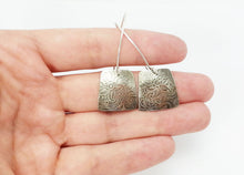 Load image into Gallery viewer, Modern Square Long Silver Earrings