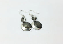 Load image into Gallery viewer, Crescent Silver Dangle Earrings