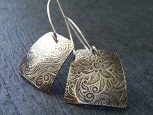 Load image into Gallery viewer, Modern Square Long Silver Earrings