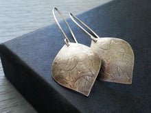 Load image into Gallery viewer, Long Silver Leaf Dangle Earrings