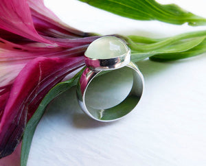 Green Prehnite Gemstone Ring (Choose Your Size)