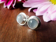 Load image into Gallery viewer, Gray Moonstone Stud Earrings