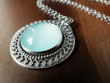Load image into Gallery viewer, Round Aqua Chalcedony Necklace