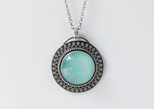 Load image into Gallery viewer, Round Aqua Chalcedony Necklace