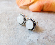 Load image into Gallery viewer, Small Rainbow Moonstone Stud Earrings